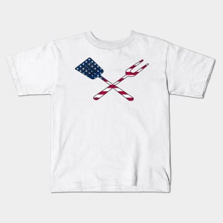 BBQ Utensils  American style Kids T-Shirt